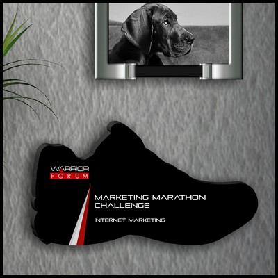 10" Shoe Shaped Black Acrylic Plaque