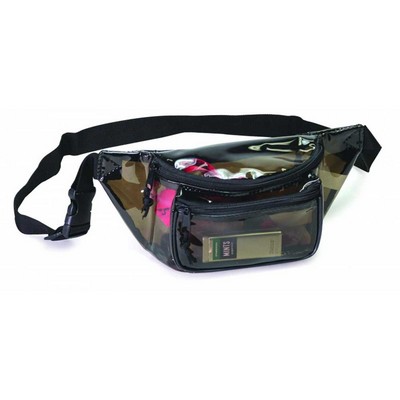 Transparent Black 3 Zipper Fanny Pack