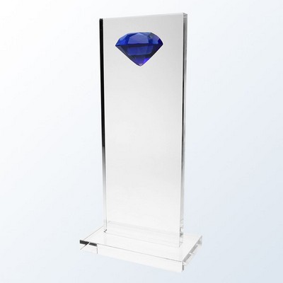 Blue Diamond High-Rise Optic Crystal Award - Medium