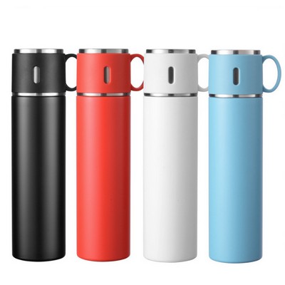 316 Stainless Steel Wide Mouth Water Bottle w/Cup