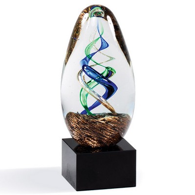 5 ¼" Colors Sculpture Hand Blown Art Glass Award