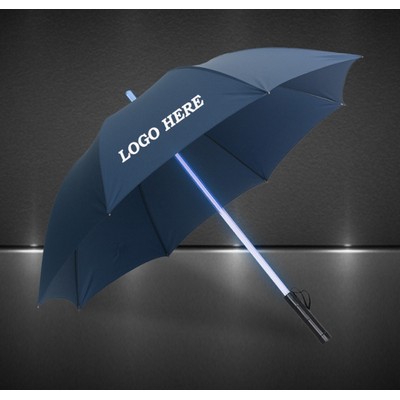 Lighted Shaft Umbrella With Flashlight