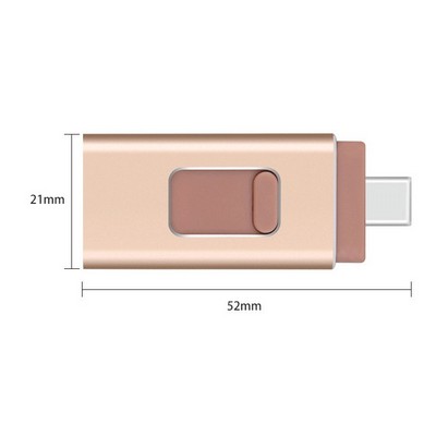 8G "Freedom" 2-in-1 3 Port Mini USB Hub with Type A & Type C Adapter