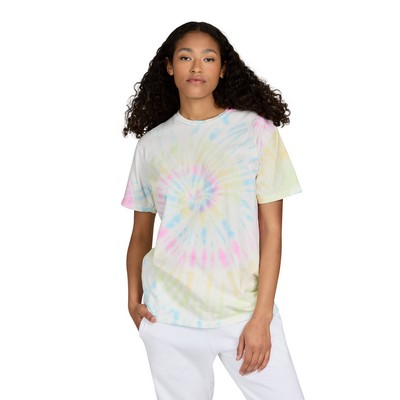 Unisex Short Sleeve Swirl Tie Dye Crew Shirt