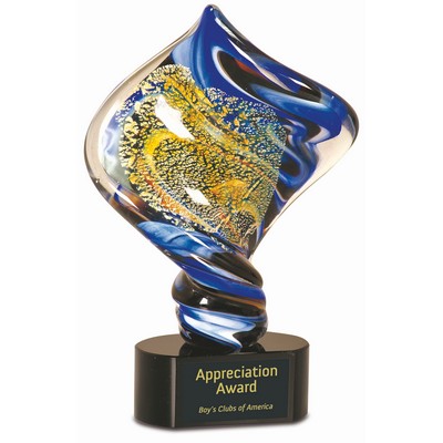 11" Diamond Twist Art Glass Award