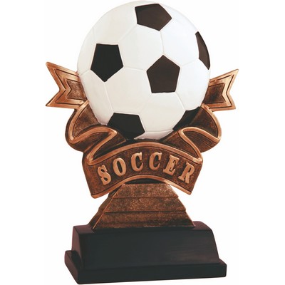 5 1/2" Soccer Ribbon Resin