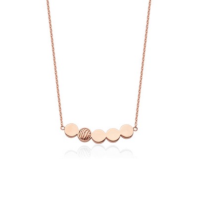 CJ Steelx Dot Bar Necklace in IP Rose Gold