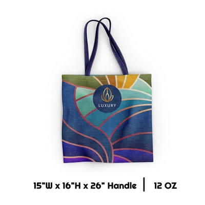 Sublimation 12 oz Poly Canvas Tote Bag - 15"W x 16"H x 26"Handle