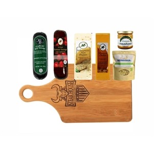 Gourmet Sausage And Cheese Gift Set w/Bamboo Cutting Board