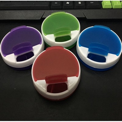 Portable Plastic swing pill box with 4 compartments inside