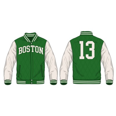 Varsity Jackets Full Customization Cotton-Poly blend, Applique, Embroidered artwork, Tackle twill