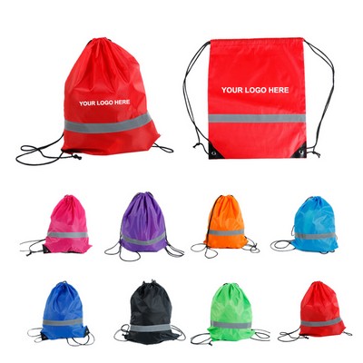 Reflective Safety Drawstring Backpack