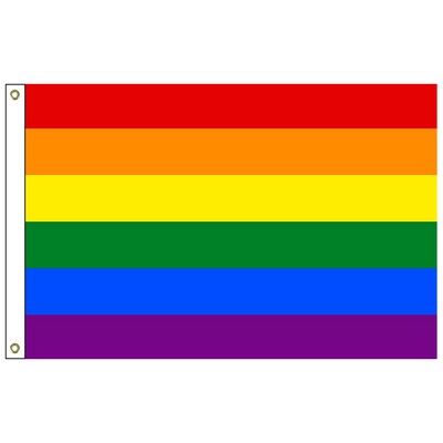 Rainbow 16'' x 24" Nylon Outdoor Flag with Heading and Grommets