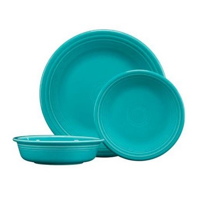 Fiesta 3 PC Turquoise Classic Bowls & Plates Placesetting