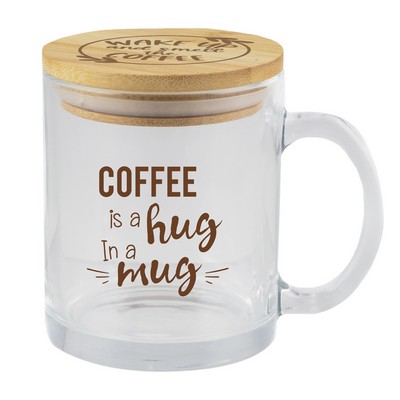 Cozy 11oz Glass Mug/Bamboo Lid