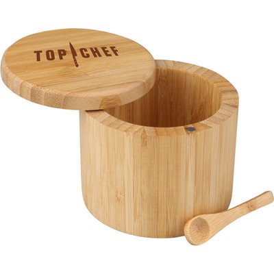 Bamboo Salt Box w/Magnetic Swivel Lid