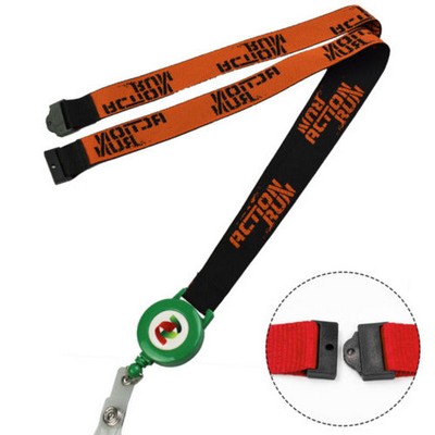 3/4 Woven Lanyard with Retractable Reel and Safety Breakaway