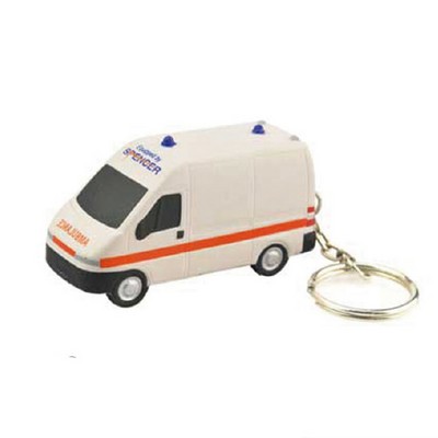 Ambulance Shaped Stress Ball w/Keychain