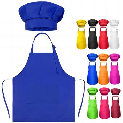 Kids Aprons Chef Hats Set