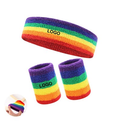 Rainbow Wristband & Headband Set