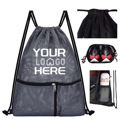 Mesh Backpack with zipper pockets 13.5*17inch