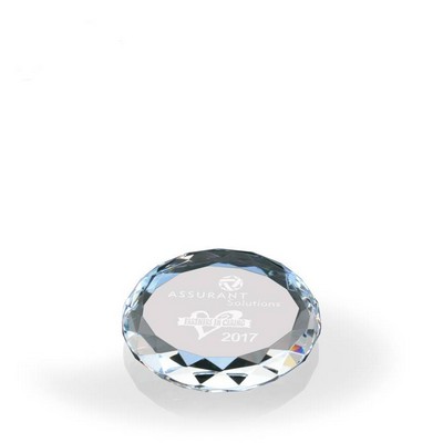 Round Gem-Cut Crystal Paperweight