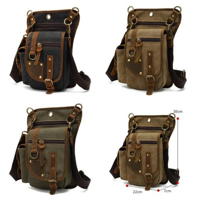 Canvas Drop Leg Bag Tactical Thigh Outdoor Waist Pack