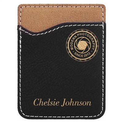 Black/Gold Leatherette Phone Wallet