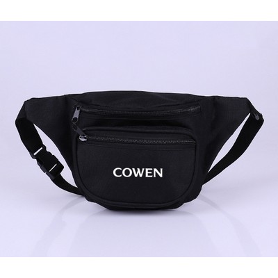 3 Zippered Compartments Waist Fanny Pack Bag