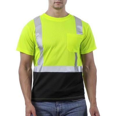 High Visibility Safety Reflective T-Shirts Quick Dry Yellow