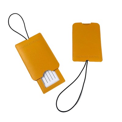 PU Leather Luggage Tag W/ Strap