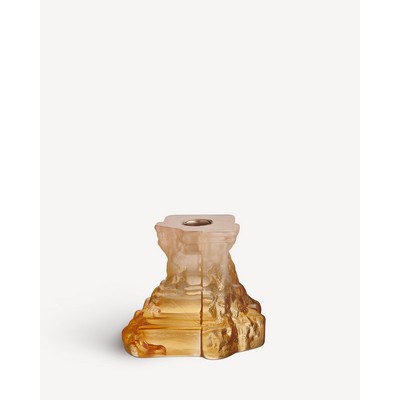 Kosta Boda Small Amber Haze Rocky Baroque Candlestick