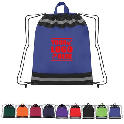 Large Reflective Hit Sports Drawstring Backpacks