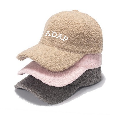 Warm Lambswool Plush Baseball Cap