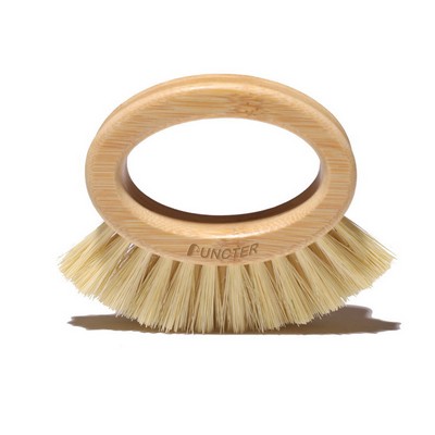 Bamboo Round Handle Kitchen Brush Sisal Bristles