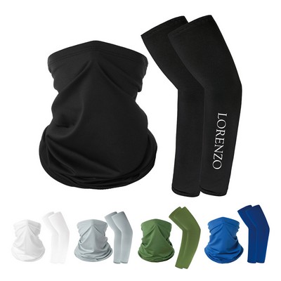 Outdoor Ice Silk Riding Mask Sunshade Arm Sleeve Set