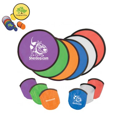 Polyester Folding Frisbee Fan With Pocket