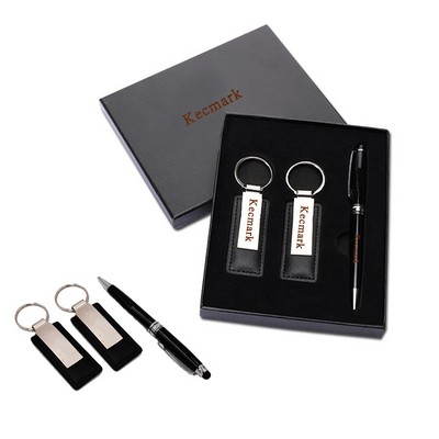 Executive Metal Keychain & Pen Business Set