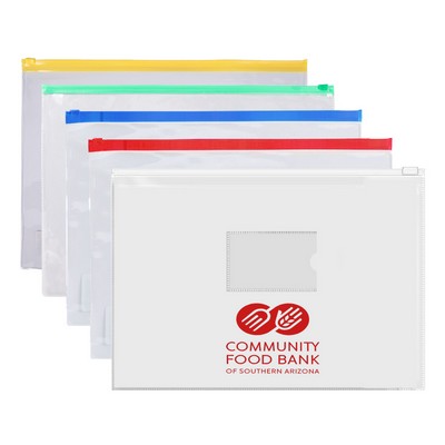 A4 Plastic Envelope Zipper File Folders