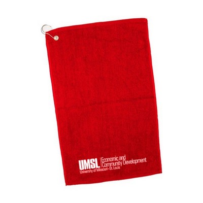 Deluxe Golf Towel 3.5lb/doz100% Cotton Velour & Terry Fancy Border Hem (Full Color Imprint Included)