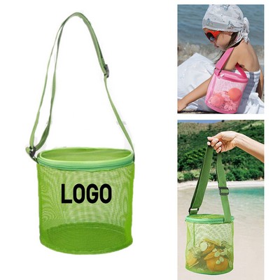 Mesh Beach Cylindrical Storage Bag