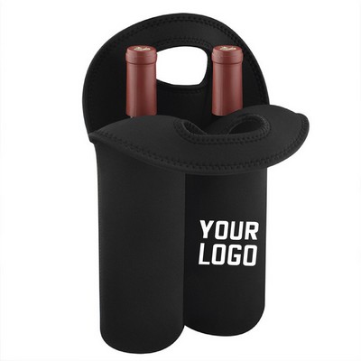 Double Bottle Insulated Neoprene Wine Carrier Tote