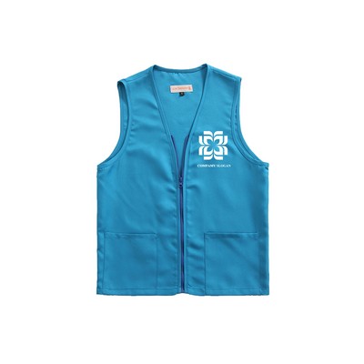 V Neckline Zipper Advertising Vest