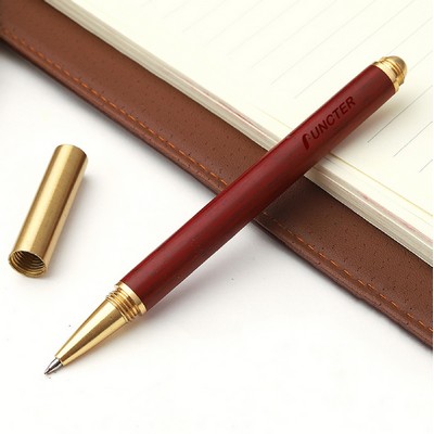 Luxury Meeting Pen Wood Pen with Pen Cap Wooden Pen Business Journaling Black Ink Pen