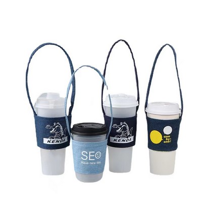 Coffee Cup Sleeve Holder With Strap