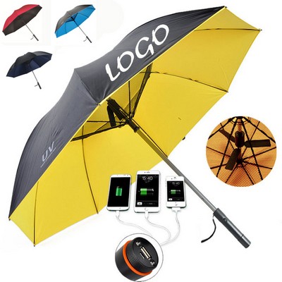 Golf Parasol Built-In Fan