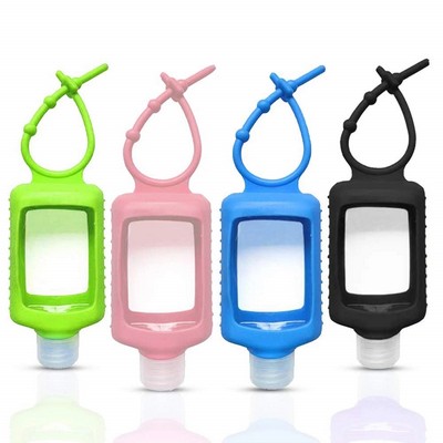 2 Oz. Silicone Sleeve Keychain Holder With Hand Sanitizer