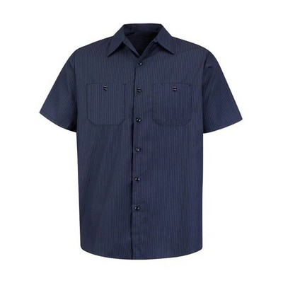 Red Kap® Industrial Short Sleeve Blue Striped Work Shirt