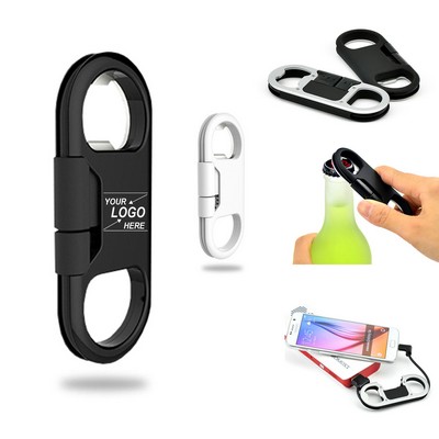 3-in-1 Keychain Bottle Opener with Charging and Data Transfer