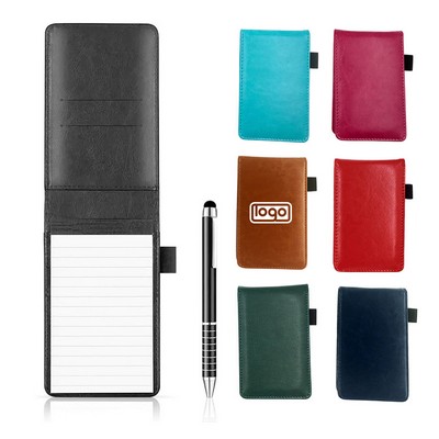 Mini Pocket Notepad Memo Book Lined Sheets With Metal Pen